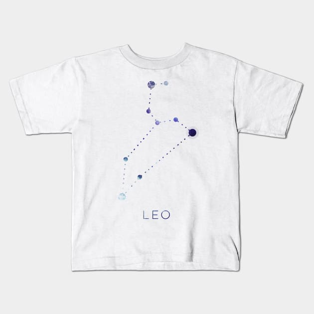 LEO STAR CONSTELLATION ZODIAC SIGN Kids T-Shirt by deificusArt